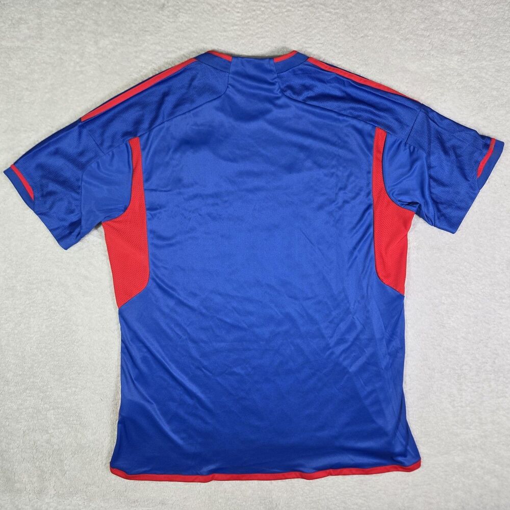 Adidas Olympique Lyonnais 2023-24 Away Jersey Blue Red IB0907 Mens XL Slim Fit - Picture 6 of 9